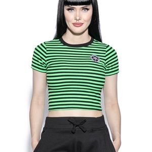 Blackcraft Cult Believe in Yourself Green Crop Tee
